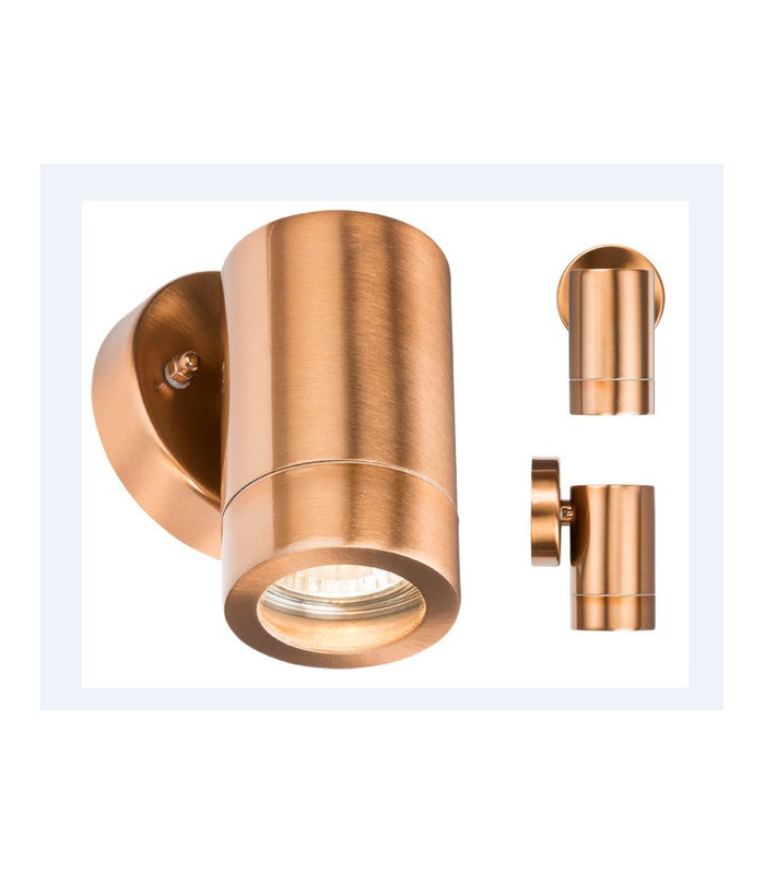 Fixed Wall Light - Copper Colour, 230V IP65 GU10 35W
