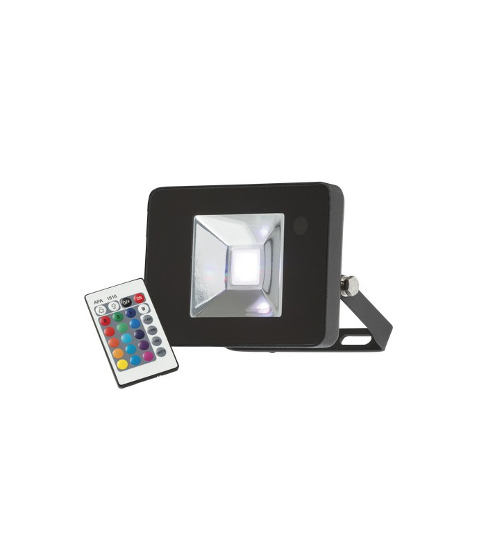 RGB LED Black Die-Cast Aluminium Floodlight, 230V IP65 10W