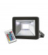 RGB LED Black die-cast aluminium floodlight, 230V IP65 20W