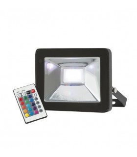 RGB LED Black die-cast aluminium floodlight, 230V IP65 20W