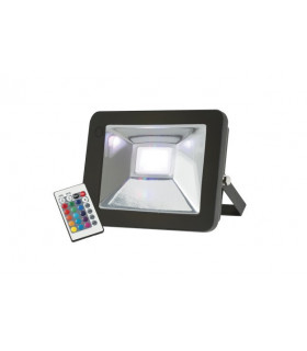 RGB LED Black Die-Cast Aluminium Floodlight, 230V IP65 30W