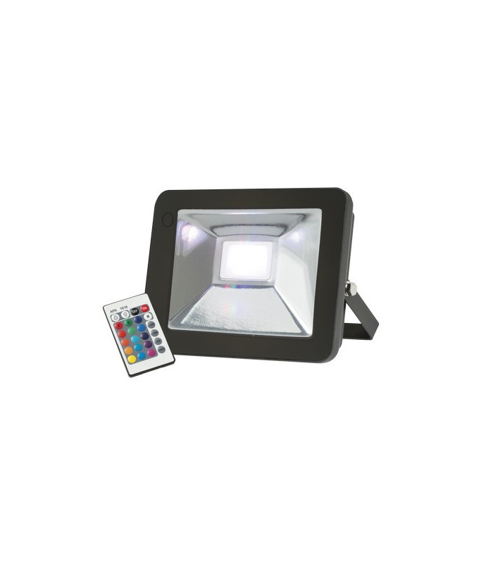 RGB LED Black Die-Cast Aluminium Floodlight, 230V IP65 30W