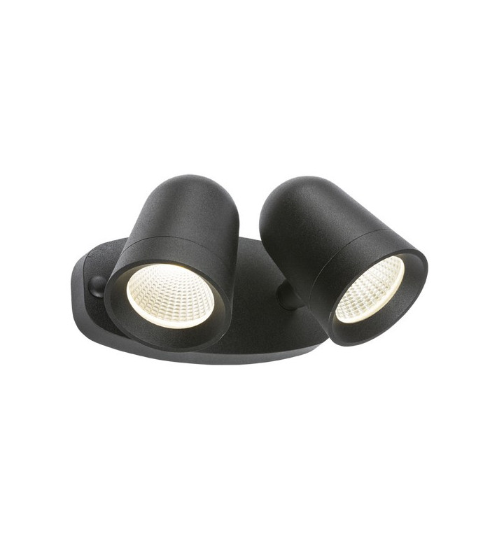 LED Black Twin Spot Floodlight, 230V IP65 18W