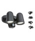 LED Black Twin Spot Floodlight with PIR, 230V IP65 18W