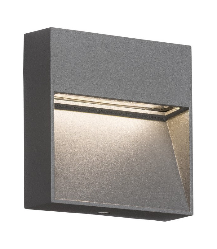 LED Square Wall/Guide light - Grey, 230V IP44 2W