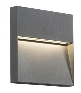 LED Square Wall / Guide light - Grey, 230V IP44 4W