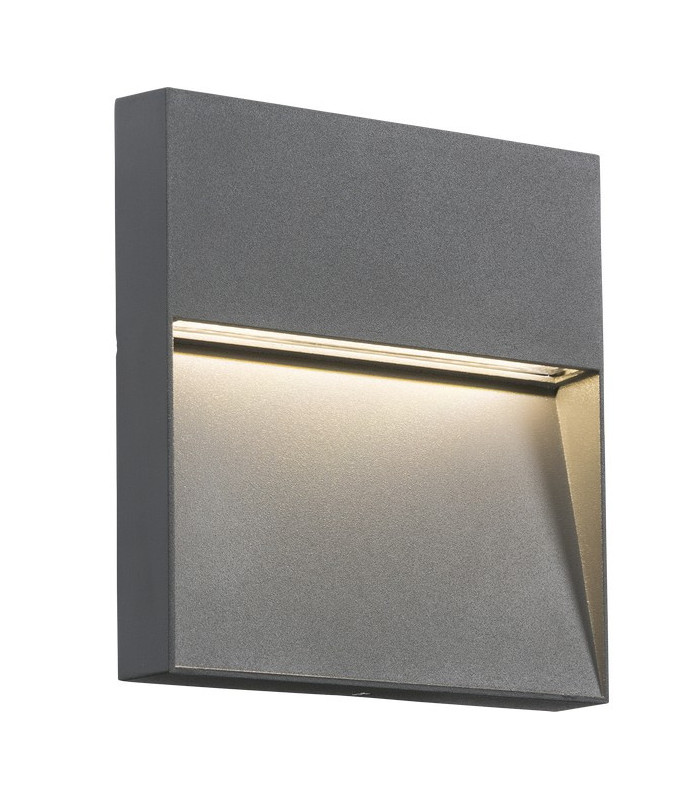 LED Square Wall / Guide light - Grey, 230V IP44 4W