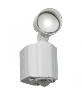LED Single Spot White Security Light with PIR, 230V IP44 8W
