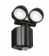 LED Twin Spot Black Security Light with PIR, 230V IP44 2x8W