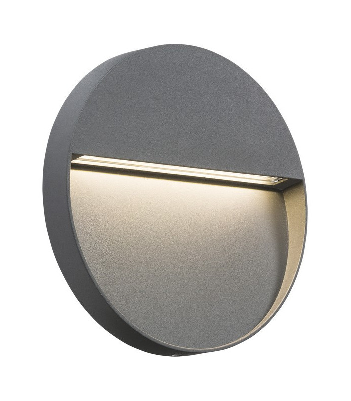 LED Round Wall/Guide light - Grey, 230V IP44 4W