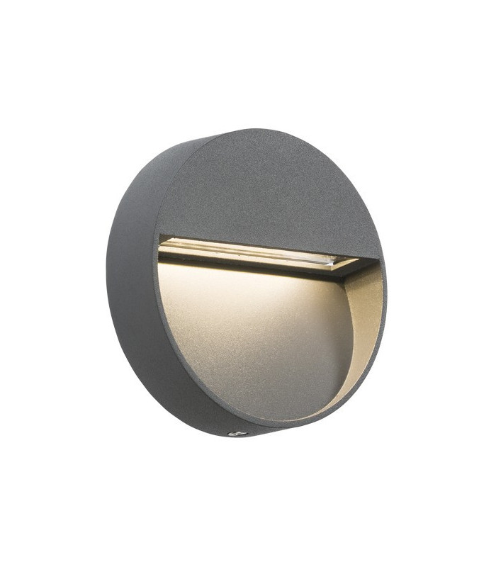 LED Round Wall/Guide Light - Grey, 230V IP44 2W