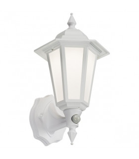 LED Wall Lantern with PIR - White, 230V, IP54