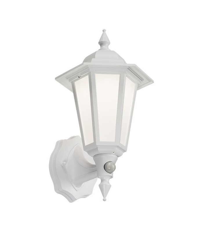 LED Wall Lantern with PIR - White, 230V, IP54