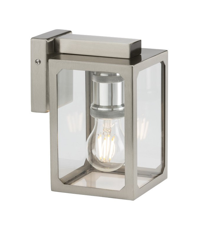 E27 Wall Lantern - Brushed Chrome, 230V, IP23