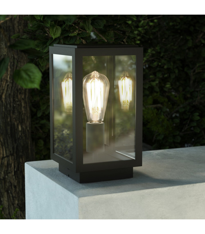 Outdoor Pedestal Lamp Textured Black IP44, E27