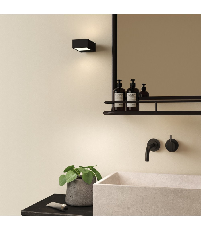 High Power LED Bathroom Wall Lamp Matt Black IP44