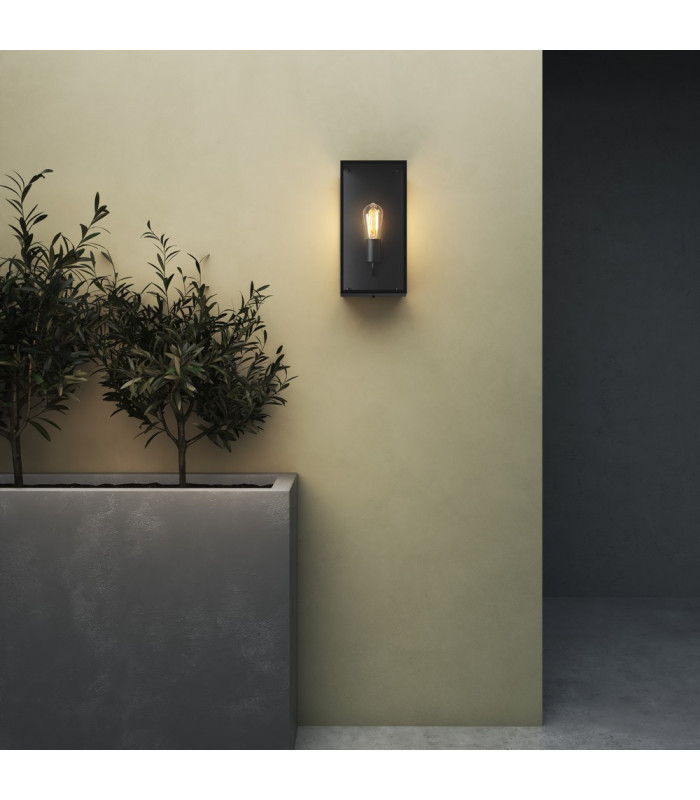 Outdoor Wall Lamp Textured Black IP44, E27