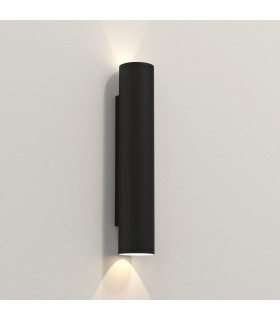 Outdoor 2 Light Wall Lamp Textured Black IP44, GU10