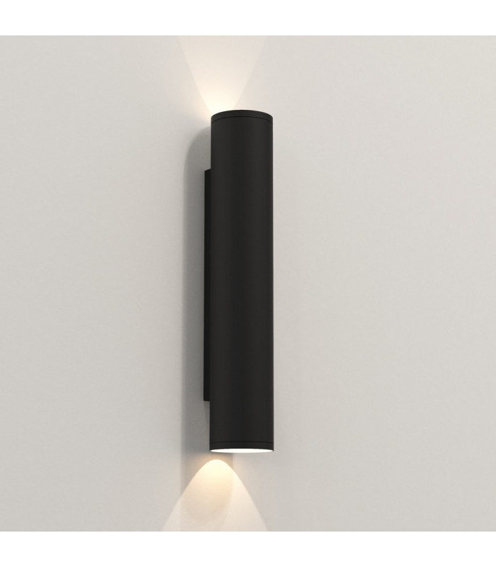 Outdoor 2 Light Wall Lamp Textured Black IP44, GU10