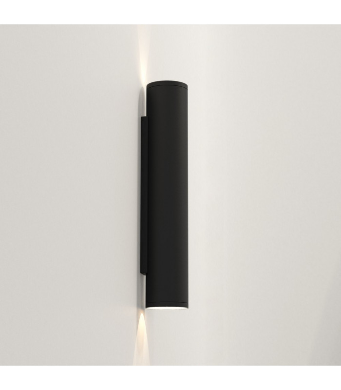 Outdoor 2 Light Wall Lamp Textured Black IP44, GU10