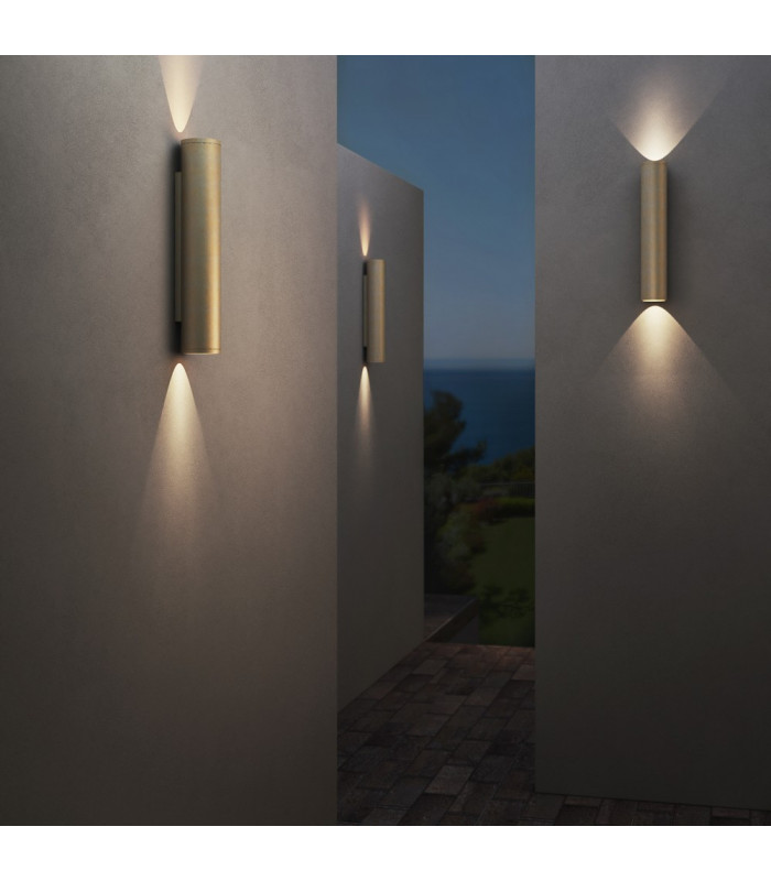 Coastal 2 Light Wall Lamp Coastal Brass IP44, GU10