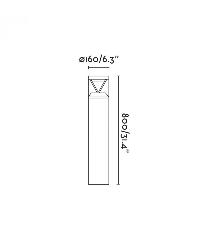 Integrated LED Pedestal Light Outdoor Ground Light Grey, 4000K, IP65
