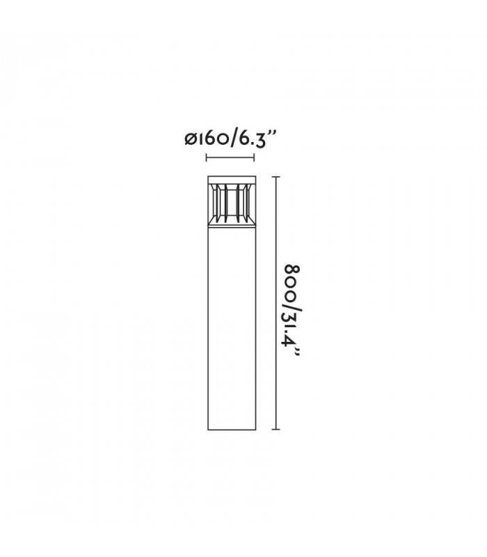 Integrated LED Pedestal Light Outdoor Ground Light Grey, 2700K, IP65