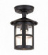 1 Light Outdoor Flush Lantern Light Black IP43, E27