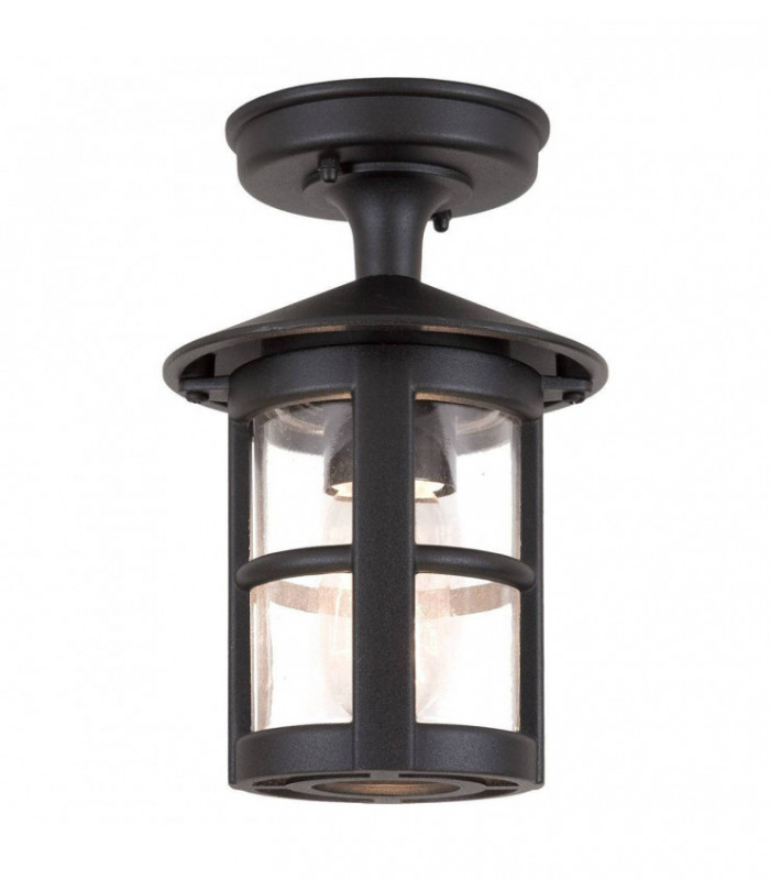 1 Light Outdoor Flush Lantern Light Black IP43, E27