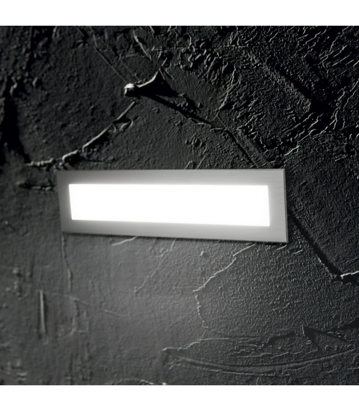 LED Outdoor Rectangle Recessed Wall Light Steel IP65, 3000K