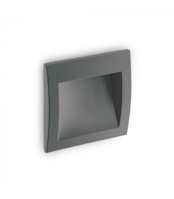 LED Outdoor Square Recessed Wall Light Anthracite IP65, 3000K