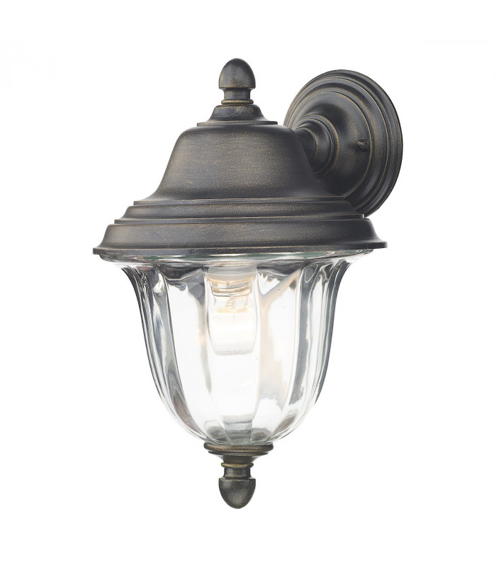Lantern Wall Light Outdoor Black Gold IP44