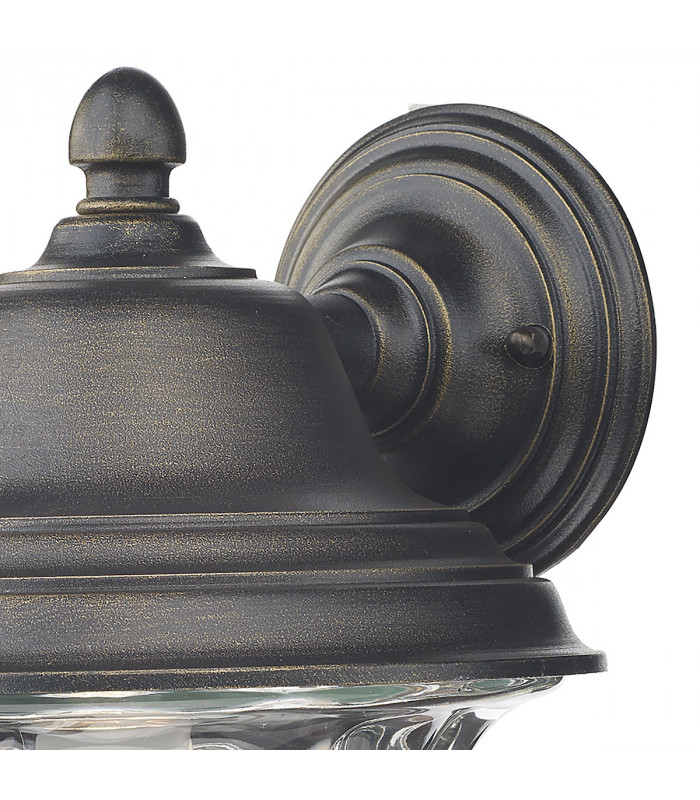 Lantern Wall Light Outdoor Black Gold IP44