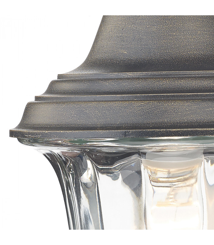 Lantern Wall Light Outdoor Black Gold IP44
