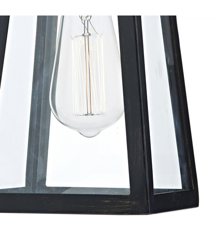 Lantern Duv Wall Light Downlight Black IP43