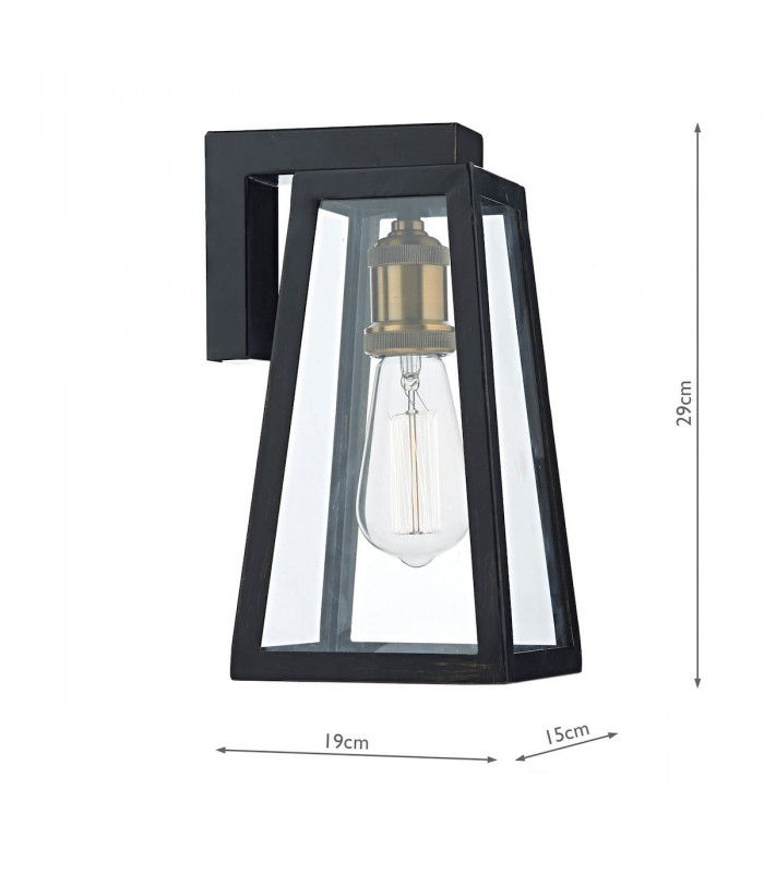 Lantern Duv Wall Light Downlight Black IP43