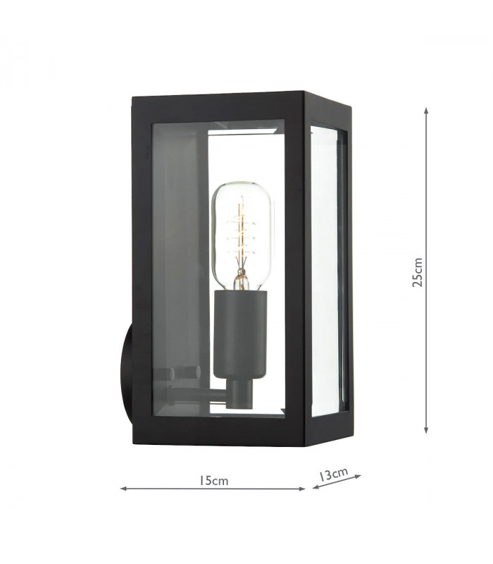 Lantern Outdoor Wall Light Light Black IP44