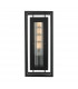 Lantern Wall Light Black & Ribbed Glass