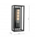 Lantern Wall Light Black & Ribbed Glass