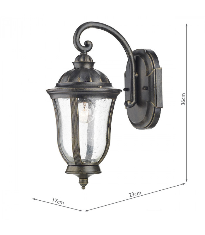 Lantern Wall Light Lantern Black Gold IP44