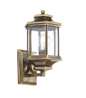 Lantern Lantern Antique Brass complete with Bevelled Glass IP44