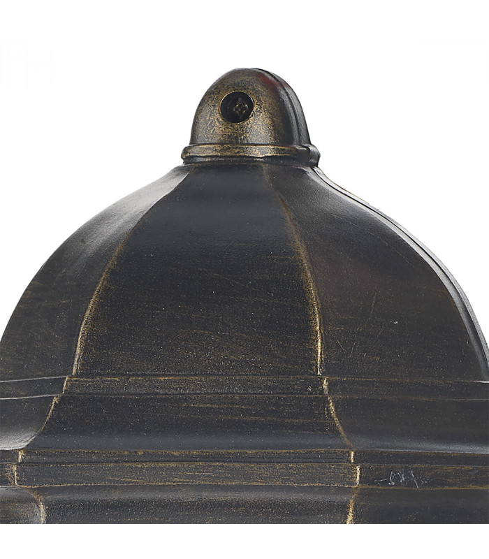 Lantern Outdoor Wall Light Black Gold IP43