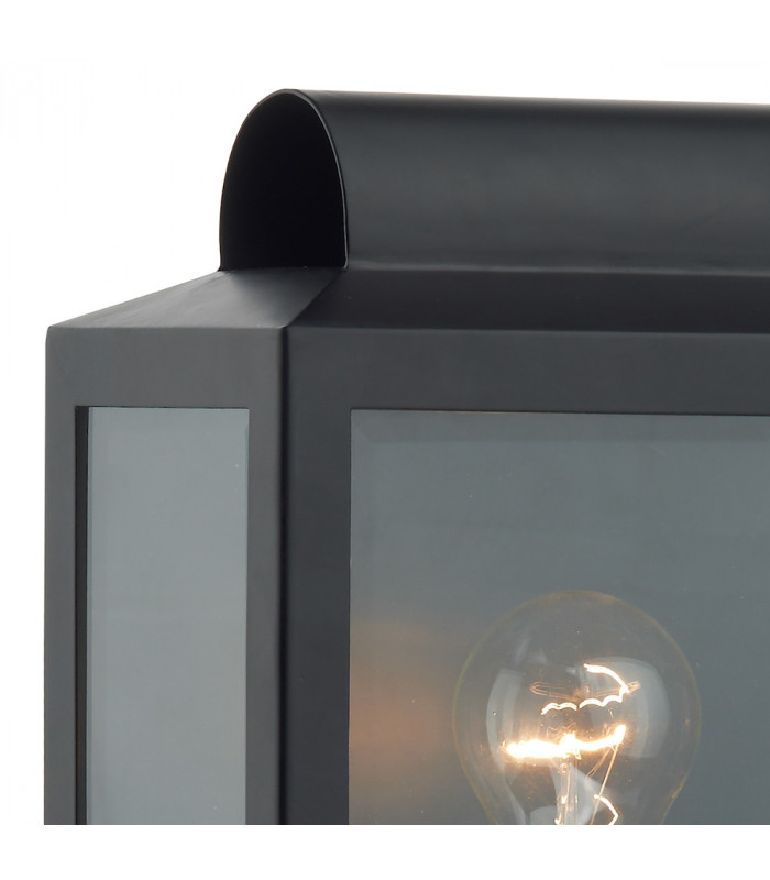 Lantern Rectangle Wall Light Black IP44