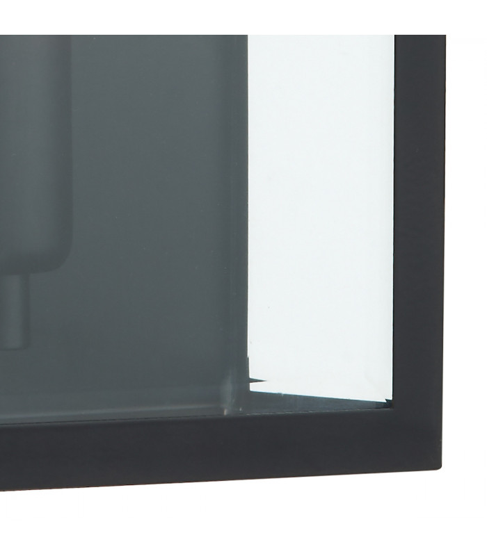 Lantern Rectangle Wall Light Black IP44