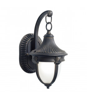 Lantern Small Wall Light Black Gold IP43
