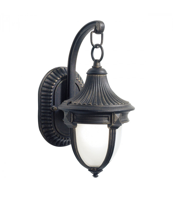 Lantern Small Wall Light Black Gold IP43