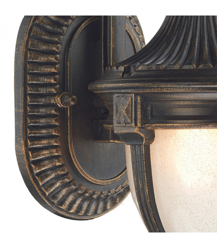 Lantern Small Wall Light Black Gold IP43