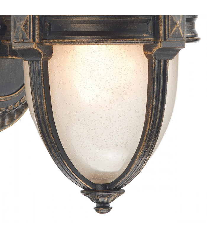 Lantern Small Wall Light Black Gold IP43