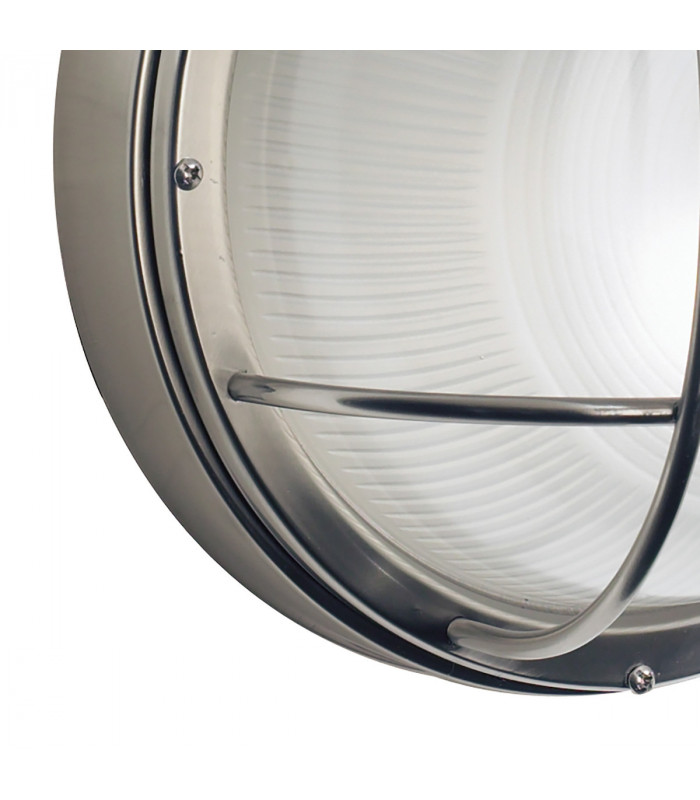 Bulkhead Large Round Steel Wall Light IP44
