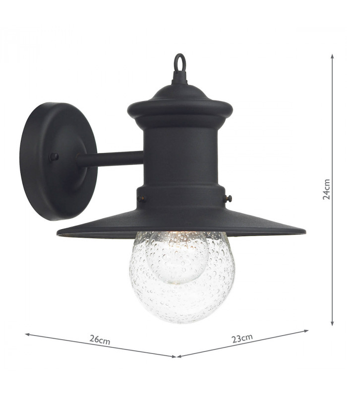 Lantern Lantern Black Down Facing IP44, 1x E27